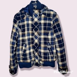 Torrid Blue Plaid Cold Weather Coat Jacket 1 14 16